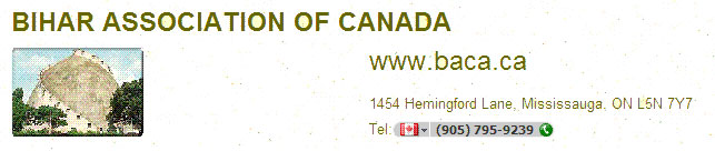 Association with Bihar Association of Canada, BACA